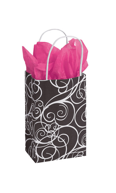 Small Elegant Swirl Paper Shopping Bags - Case of 100zoom