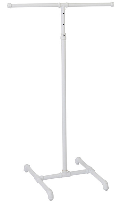 Boutique White Pipe 2-Way Clothing Rack with Straight Armszoom