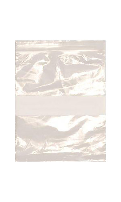 Resealable 6 x 9 inch Clear Plastic Bags With White Block - Case of 100zoom