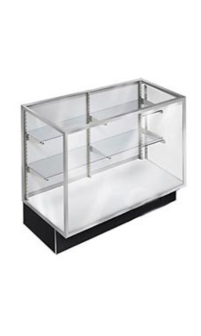 48 inch Extra Vision Metal Framed Black Display Case Fully Assembled with Lightingzoom