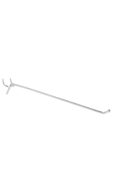 10 inch Chrome Peg Hook for 1/8 inch or 1/4 inch Pegboardzoom