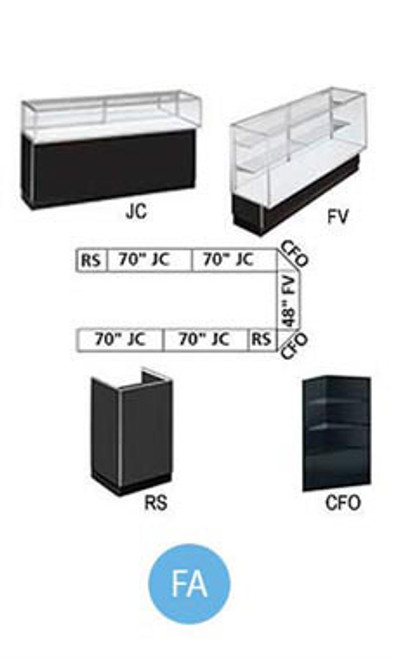 Black Jewelry Showcase Arrangement Set - Fully AssembledHiRes