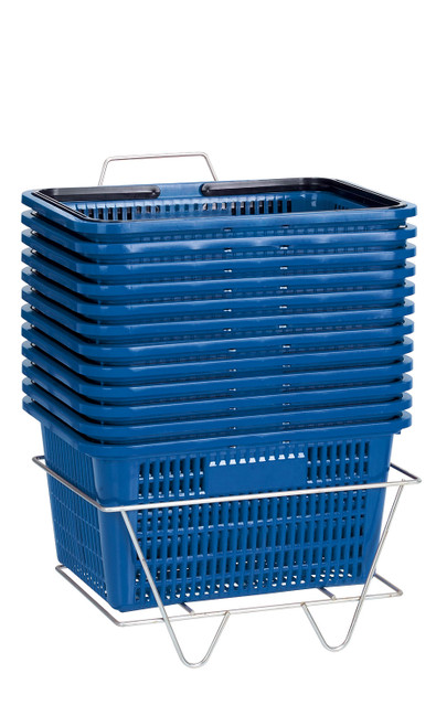 Set of 12 Blue Shopping Basketszoom