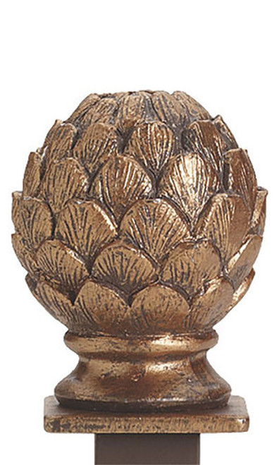 An image of the boutique artichoke finial in cobblestone