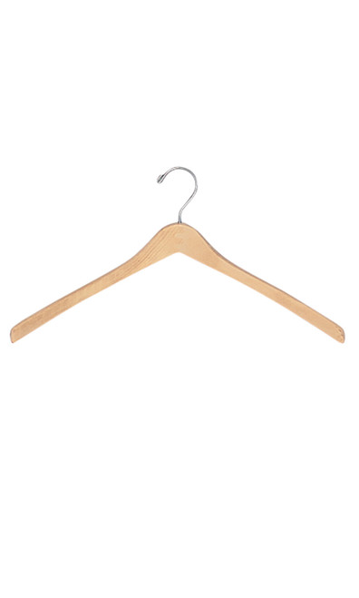 17 inch Contoured Natural Wood Coat Hangerszoom