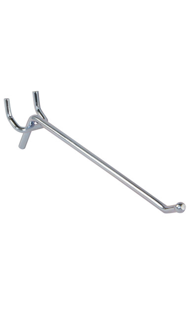 6 inch Chrome Peg Hook for ¼ inch Pegboardzoom