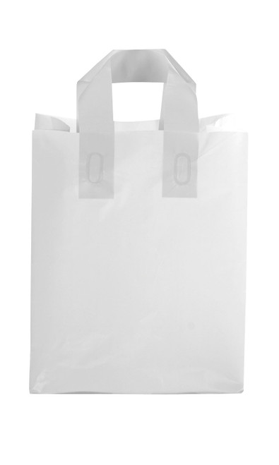Medium Clear Frosted Plastic Shopping Bags - Case of 100zoom