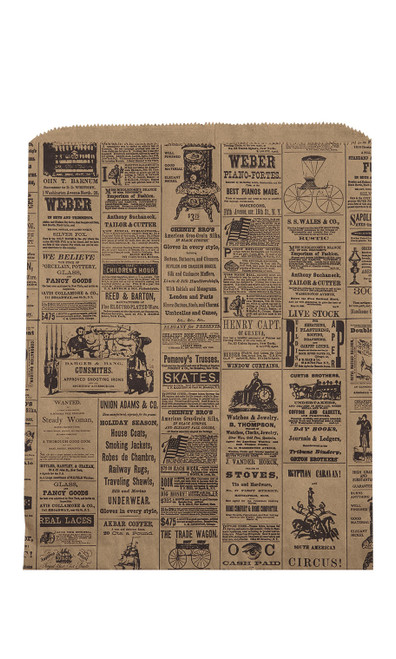 Large - Newsprint Paper Merchandise Bags - Case of 500zoom