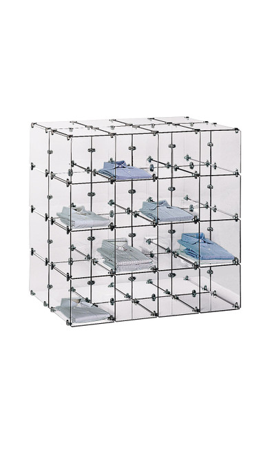 4 x 4 Double Sided 12" x 12" Glass Cube Kit with Metal Clipszoom