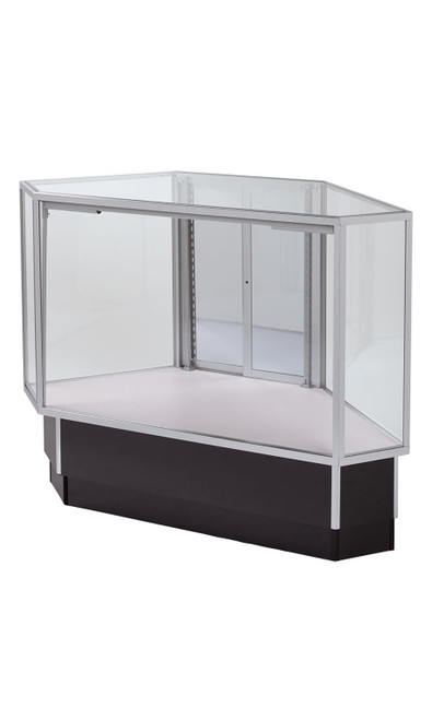 Full Vision Corner Rear Access Black Display Case Ready To Assemblezoom