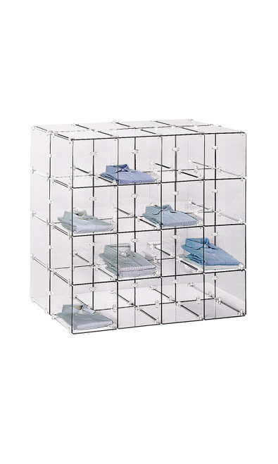 4 x 4 Double Sided 14" x 14" Glass Cube Kit with Lexan Clipszoom