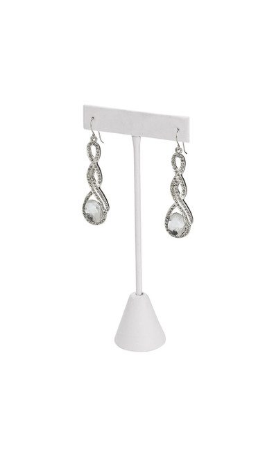 White Faux Leather Earring T-Bar Displayzoom