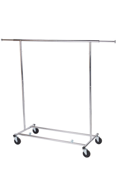 Economy Chrome Single-Rail Collapsible Salesman Clothing Rackzoom